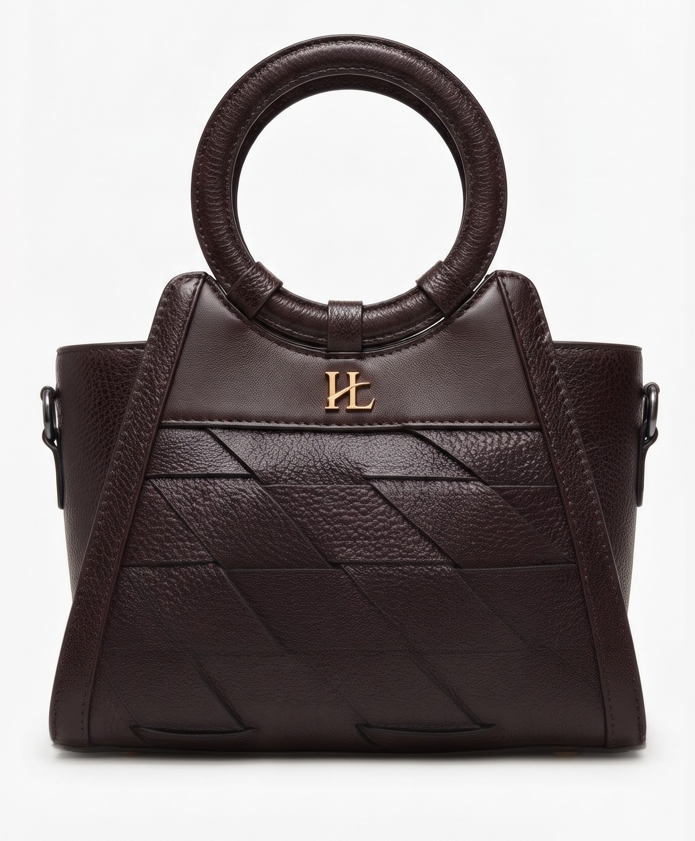 Regal Round-Handle Leather Handbag